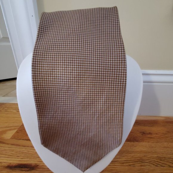 Tongue Tied Tom McLellon NYC Brown Checked Silk Tie - Picture 2 of 5